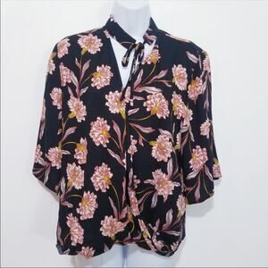 Somedays Lovin Floral Choker Neckline Faux Wrap